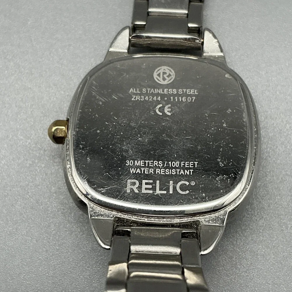 Relic Womens Watch 26mm Two Tone Stainless Steel Date ZR34244 New Battery 7.25
